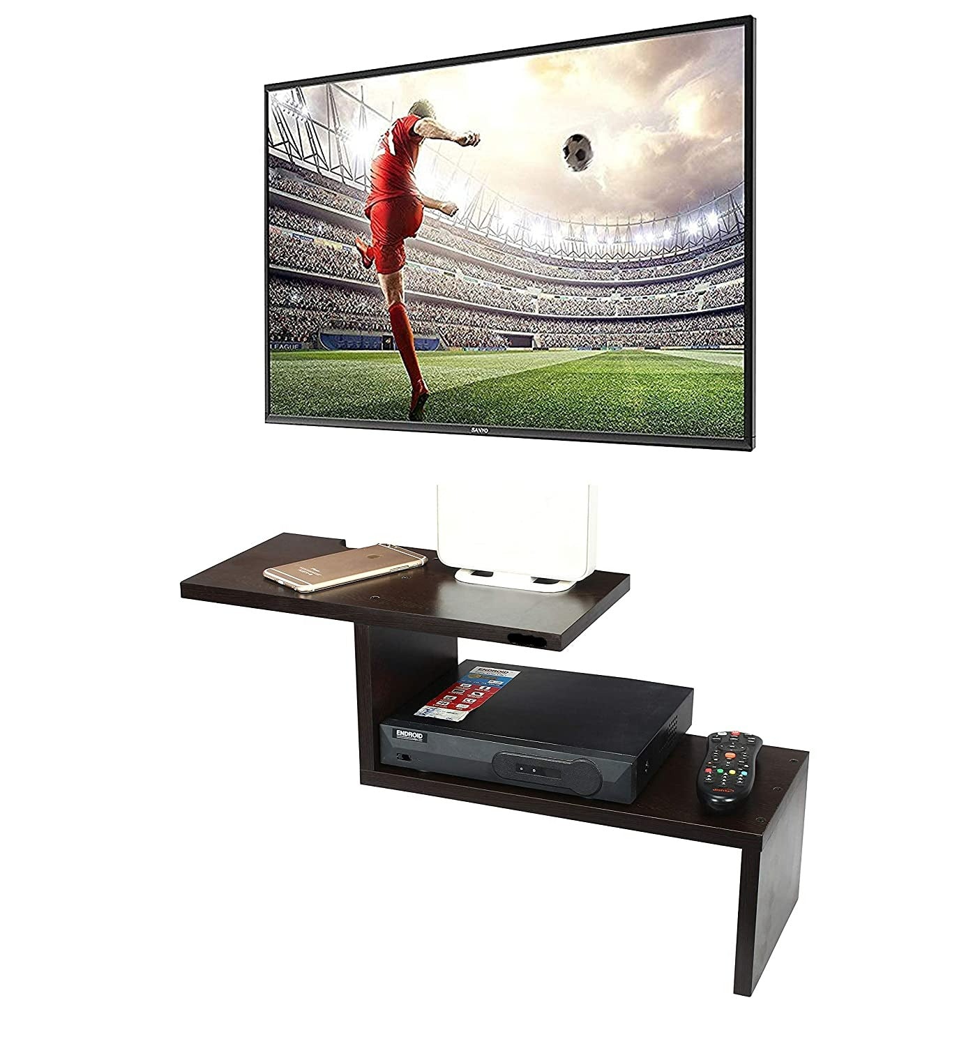 Wall Mount TV Unit: Wooden TV Stand And Set Top Box Stand