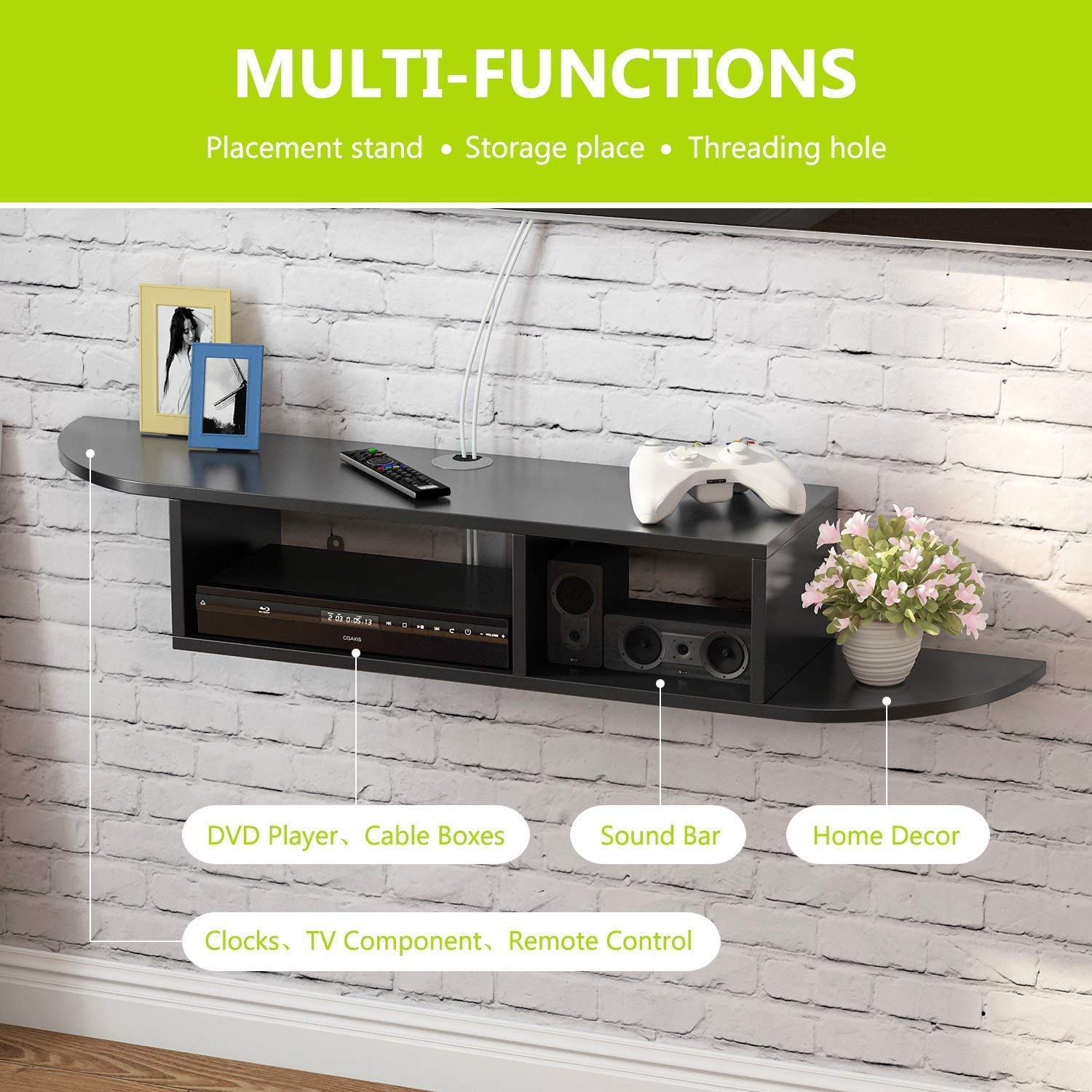 Wall Mount TV Unit: Wooden Wall Mounted TV Stand And Wall Shelf