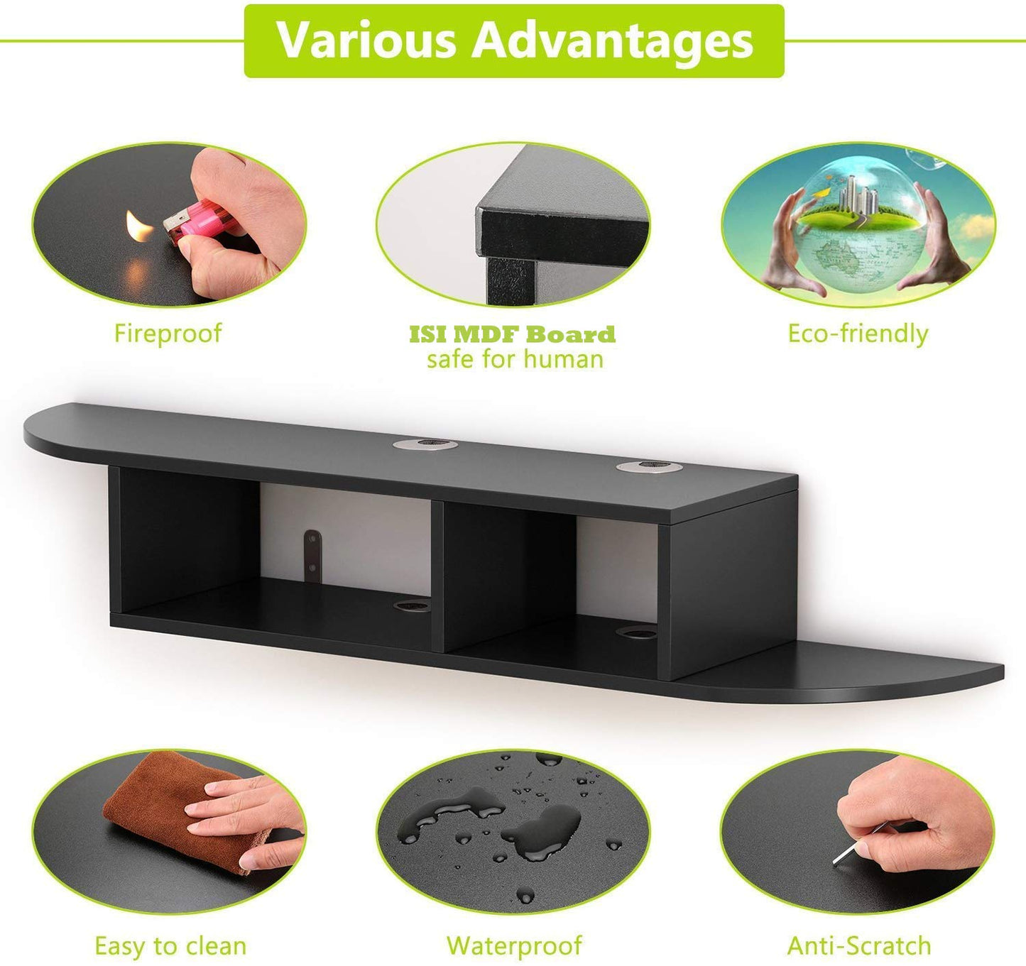 Wall Mount TV Unit: Wooden Wall Mounted TV Stand And Wall Shelf