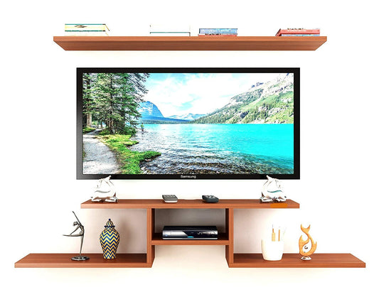 Wall Mount TV Unit: Wooden Wall TV Unit(Walnut)