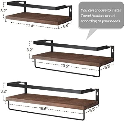 Wall Shelves Decor Accessories for Bathroom, Kitchen,Office, Over Toilet - Brown