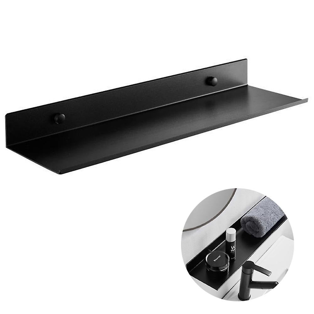 Wall Shelves Decor Set of 3 for Bathroom, Living Room, Kitchen, Office, Laundry Room, Original Wood (Black)