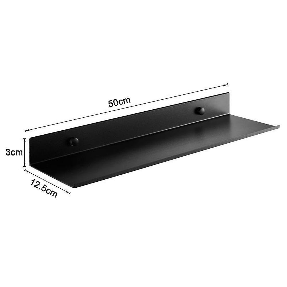 Wall Shelves Decor Set of 3 for Bathroom, Living Room, Kitchen, Office, Laundry Room, Original Wood (Black)