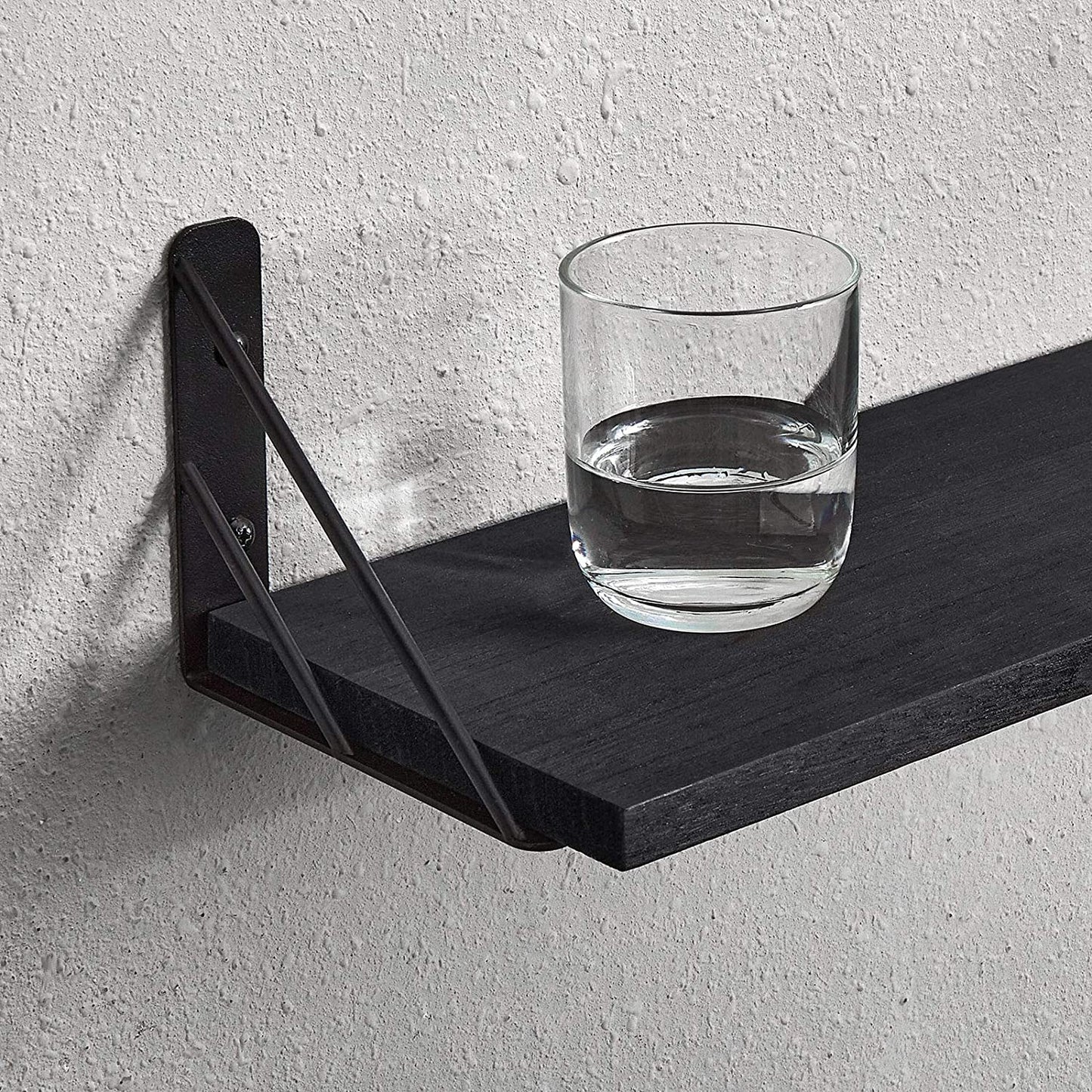 Wall Shelves: Decor Set of 3 for Bedroom, Bathroom, Living Room, Kitchen, Office, Laundry Room (Black)