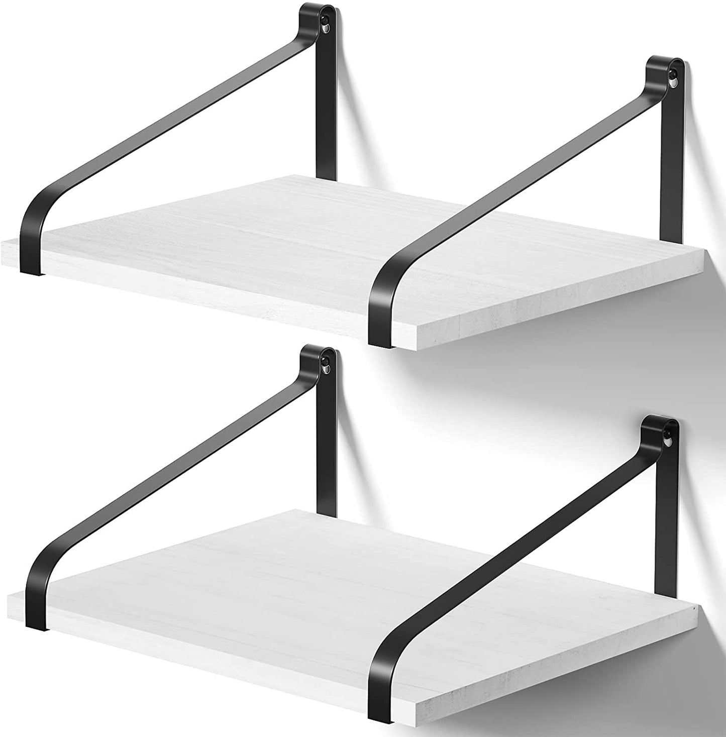 Wall Shelves: Kitchen Living Room Bathroom Bedroom Set of 2 Black