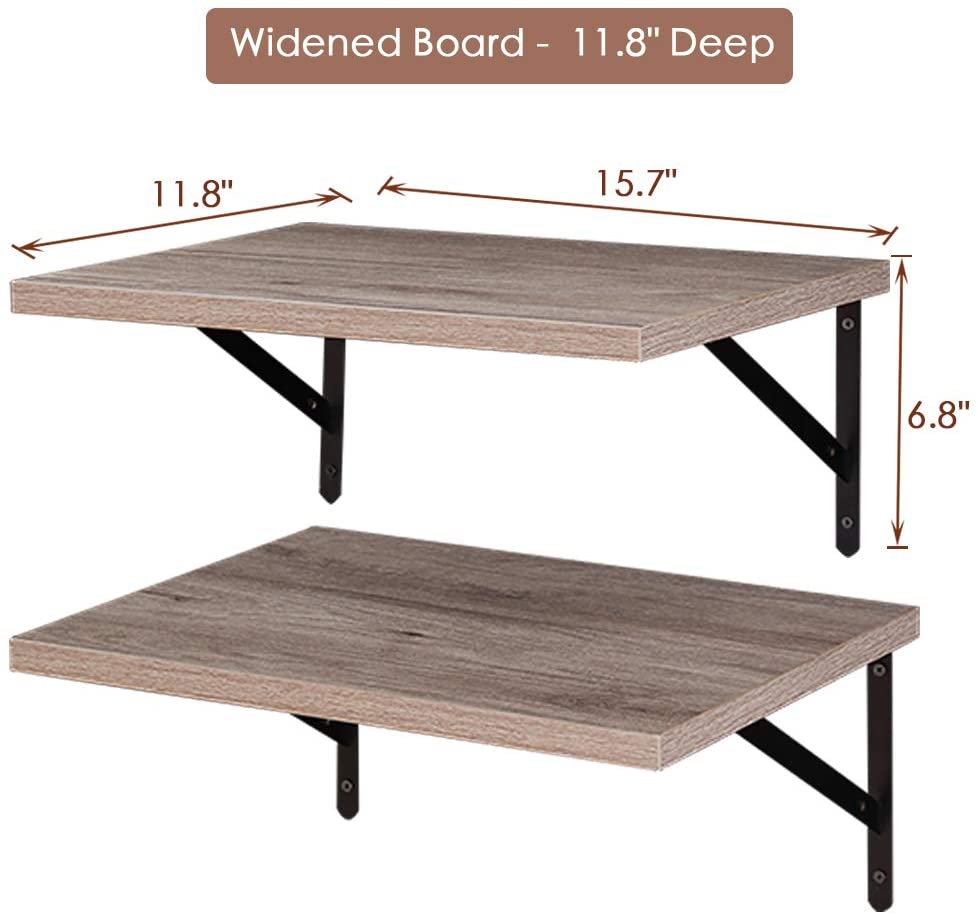 Wall Shelves Large Storage Rack for Room Kitchen Office - Cream Gray