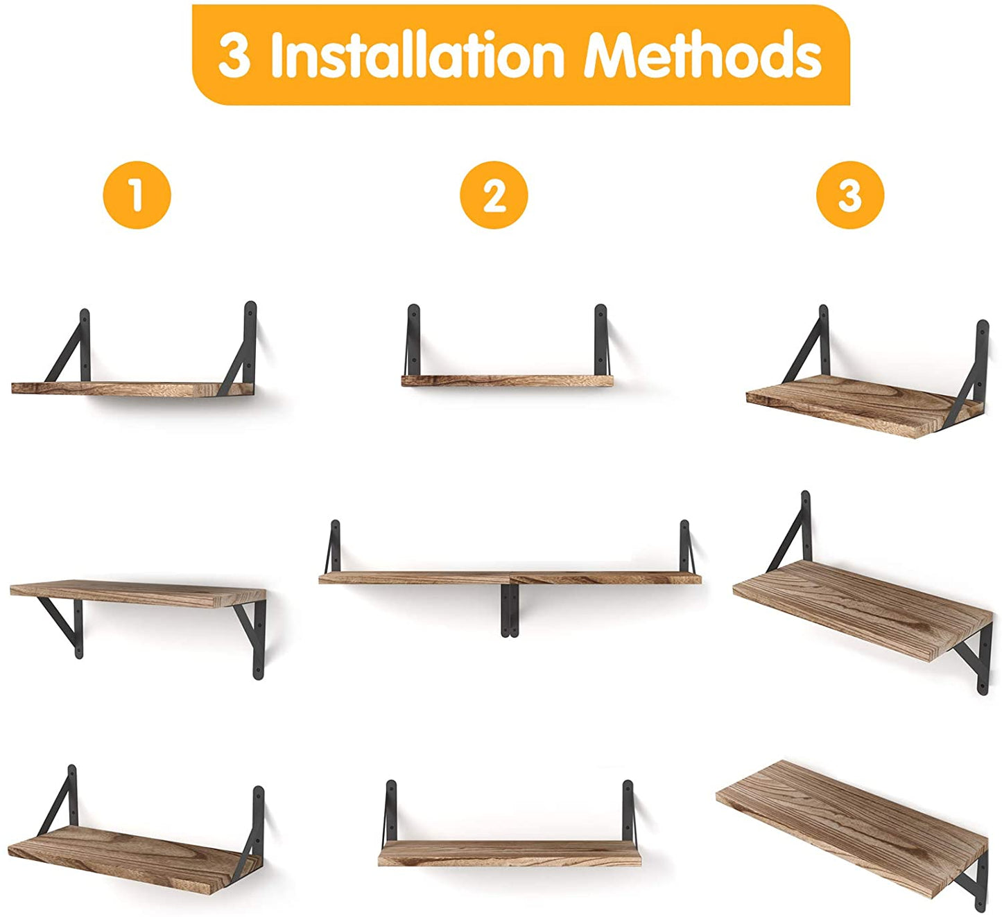 Wall Shelves: Living Room, Bathroom, Kitchen