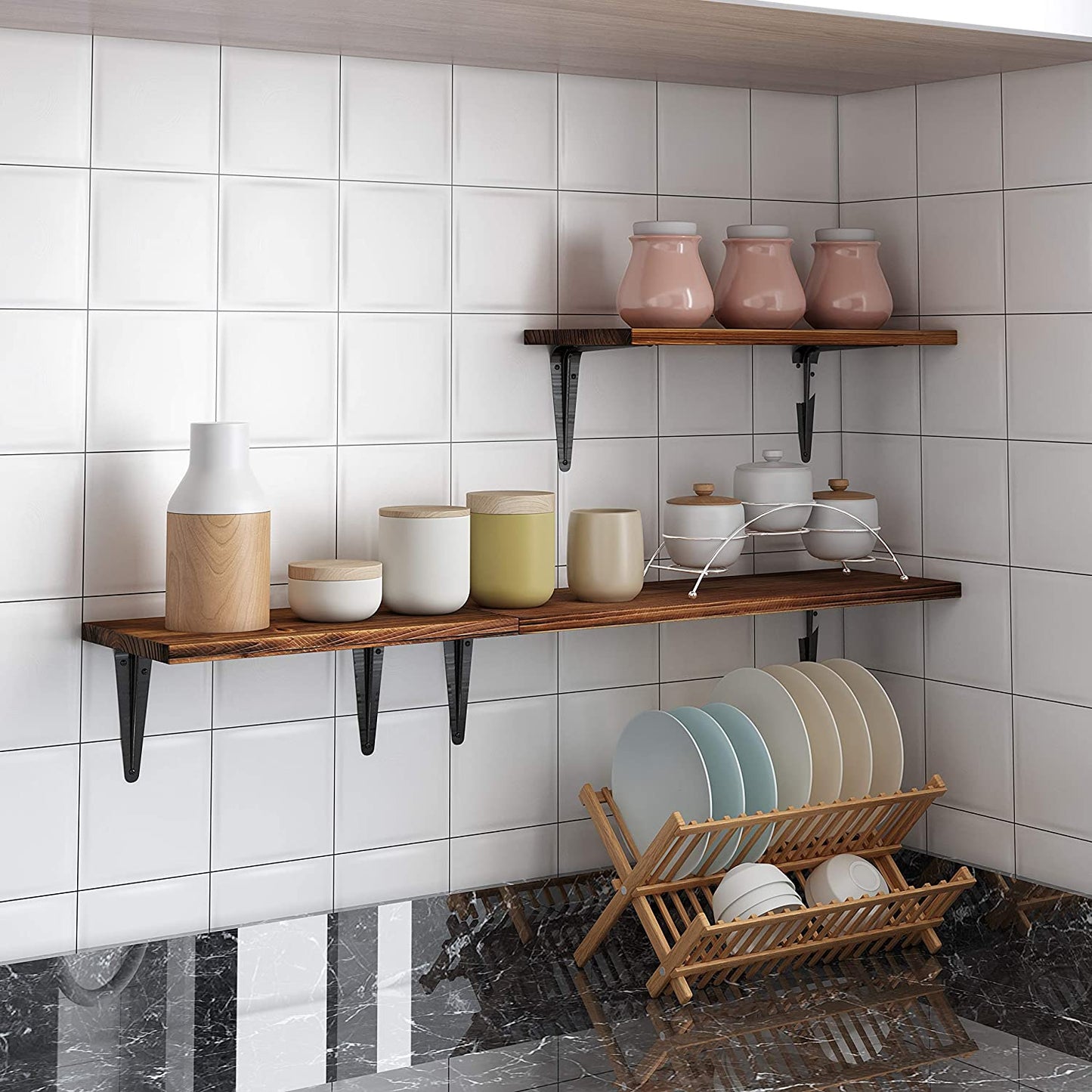 Wall Shelves: Organizer Set of 3 for Living Room, Bedroom, Kitchen, Bathroom, Office