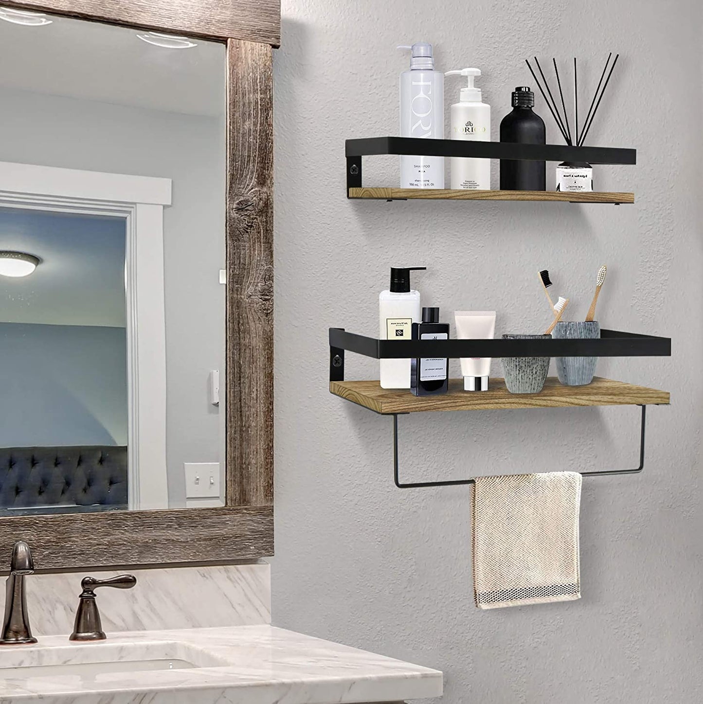Wall Shelves Over Toilet ,Bathroom Wall Organizer Shelf ,Floating Towel