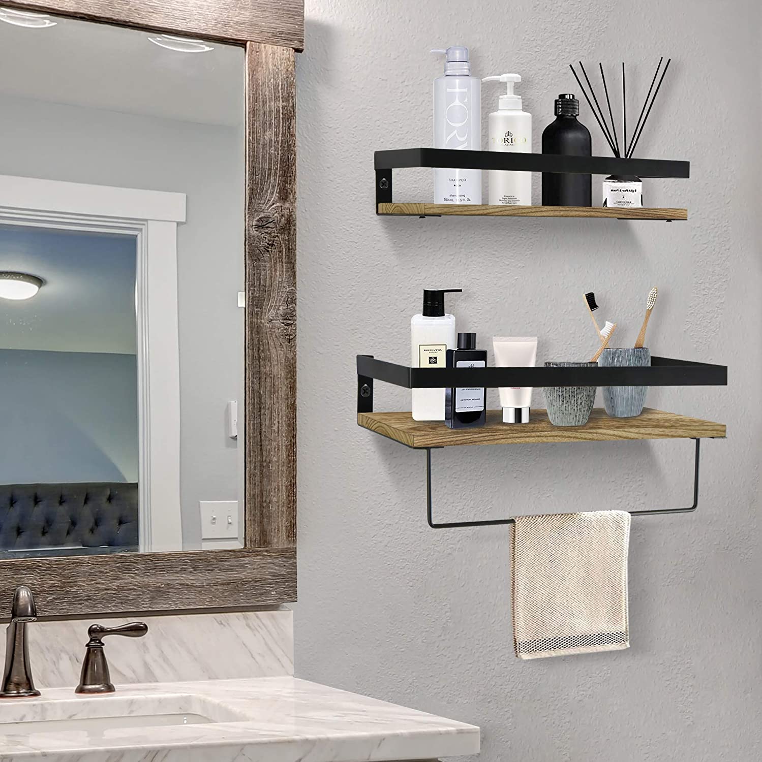 Wall Shelves Over Toilet ,Bathroom Wall Organizer Shelf ,Floating Towel