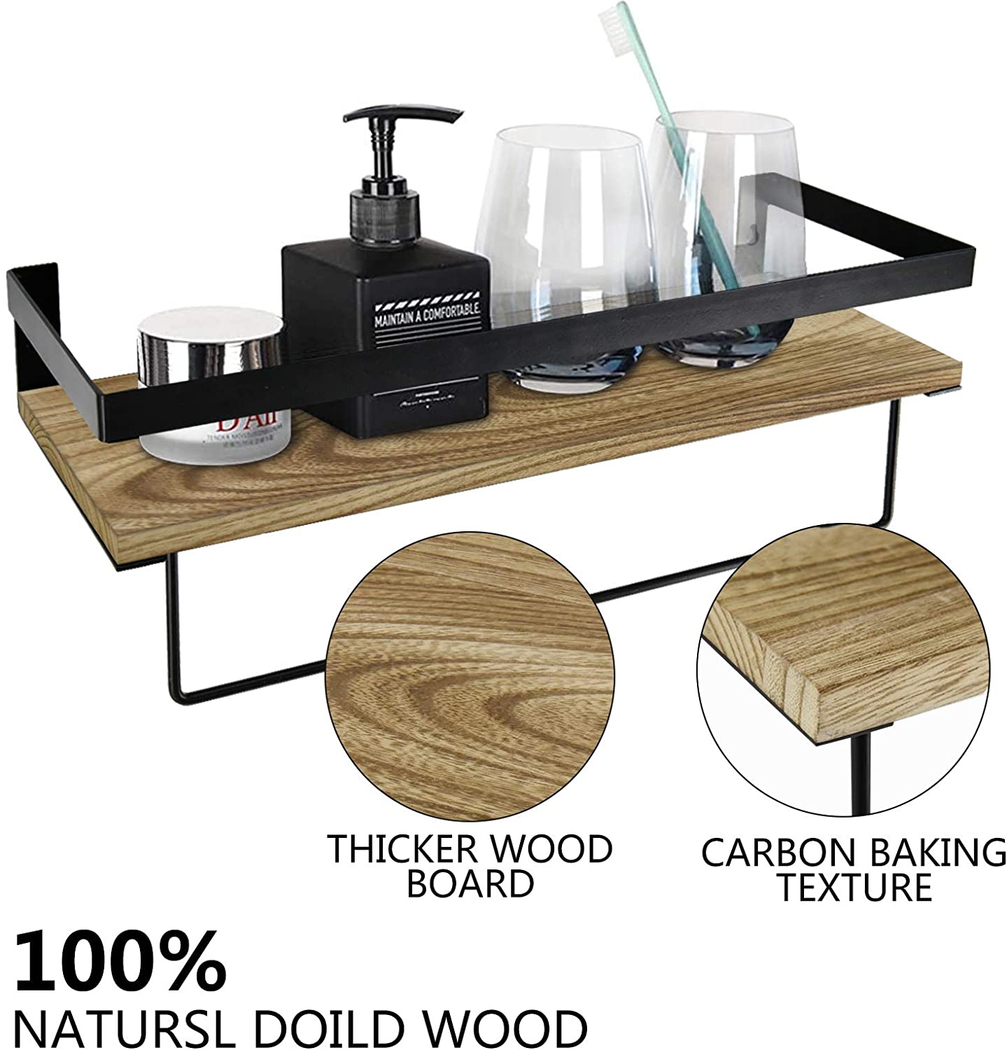 Wall Shelves Over Toilet ,Bathroom Wall Organizer Shelf ,Floating Towel