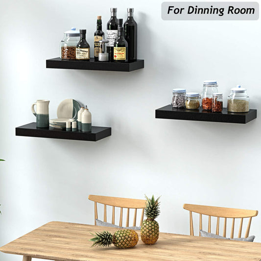 Wall Shelves Perfect for Bedroom, Bathroom, Living Room and Kitchen Decoration, Black