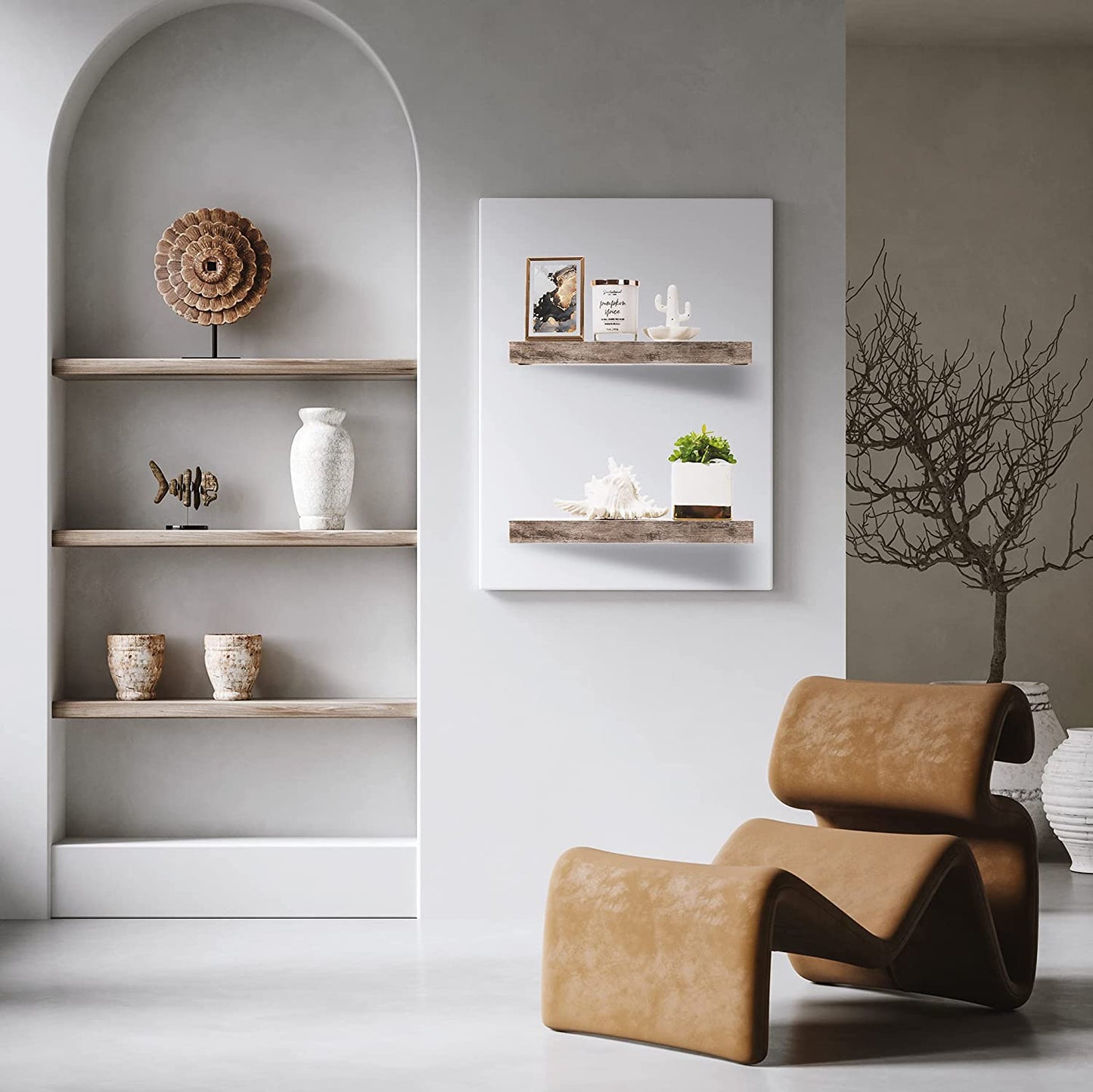 Wall Shelves: Perfect for Home Decor, Trophy Display, Photo Frames, and More (2-Pack, Grey)