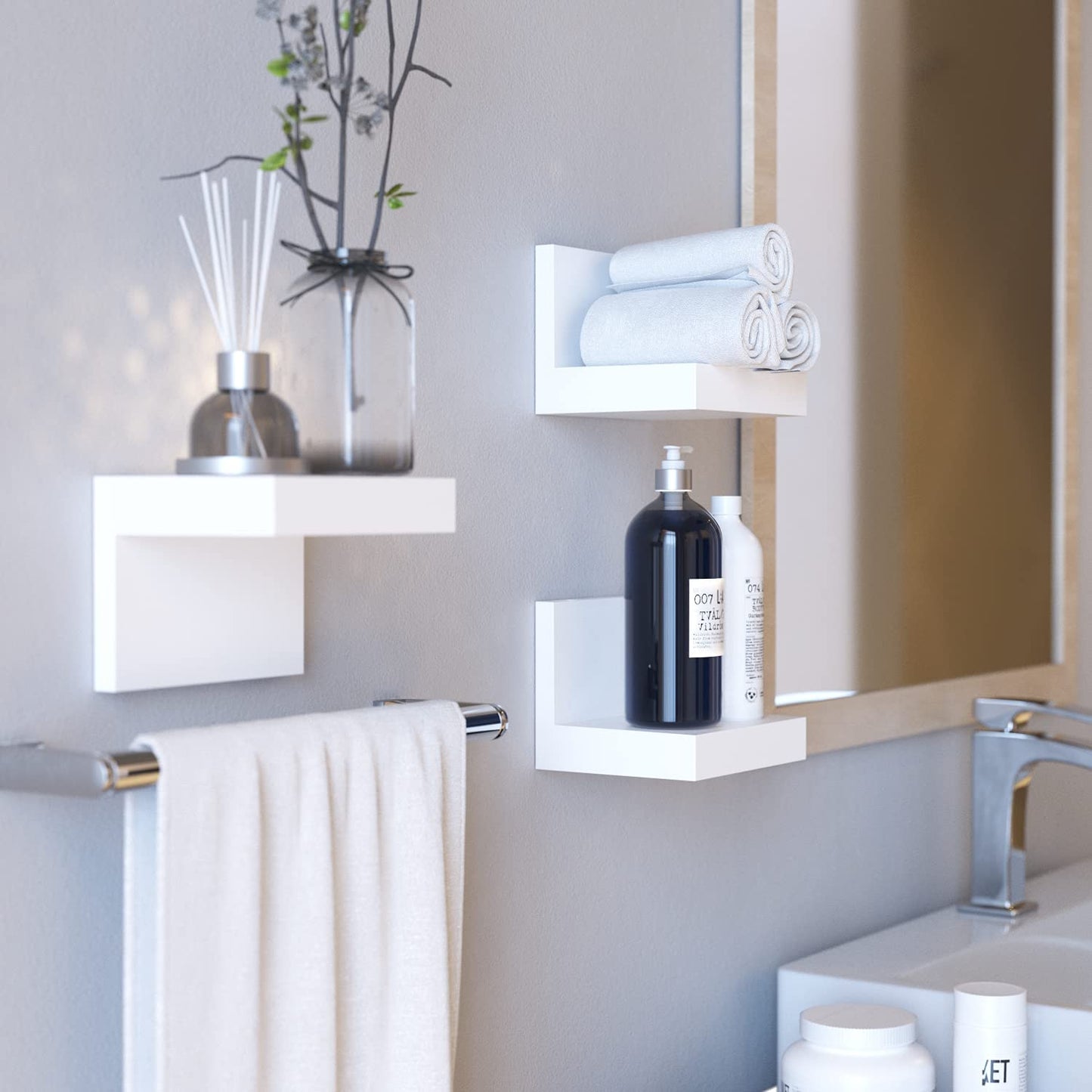 Wall Shelves Plastic Display Ledges for Small Decor, Mini Wall Shelf