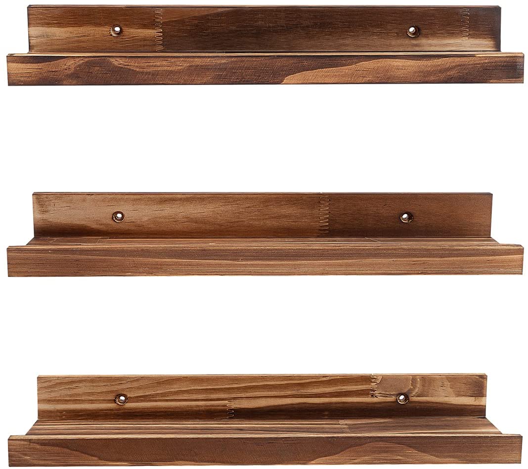 Wall Shelves Set of 3 ,Picture Ledge Shelf Wood for bedrooms,Office,Living Room, Kitchen