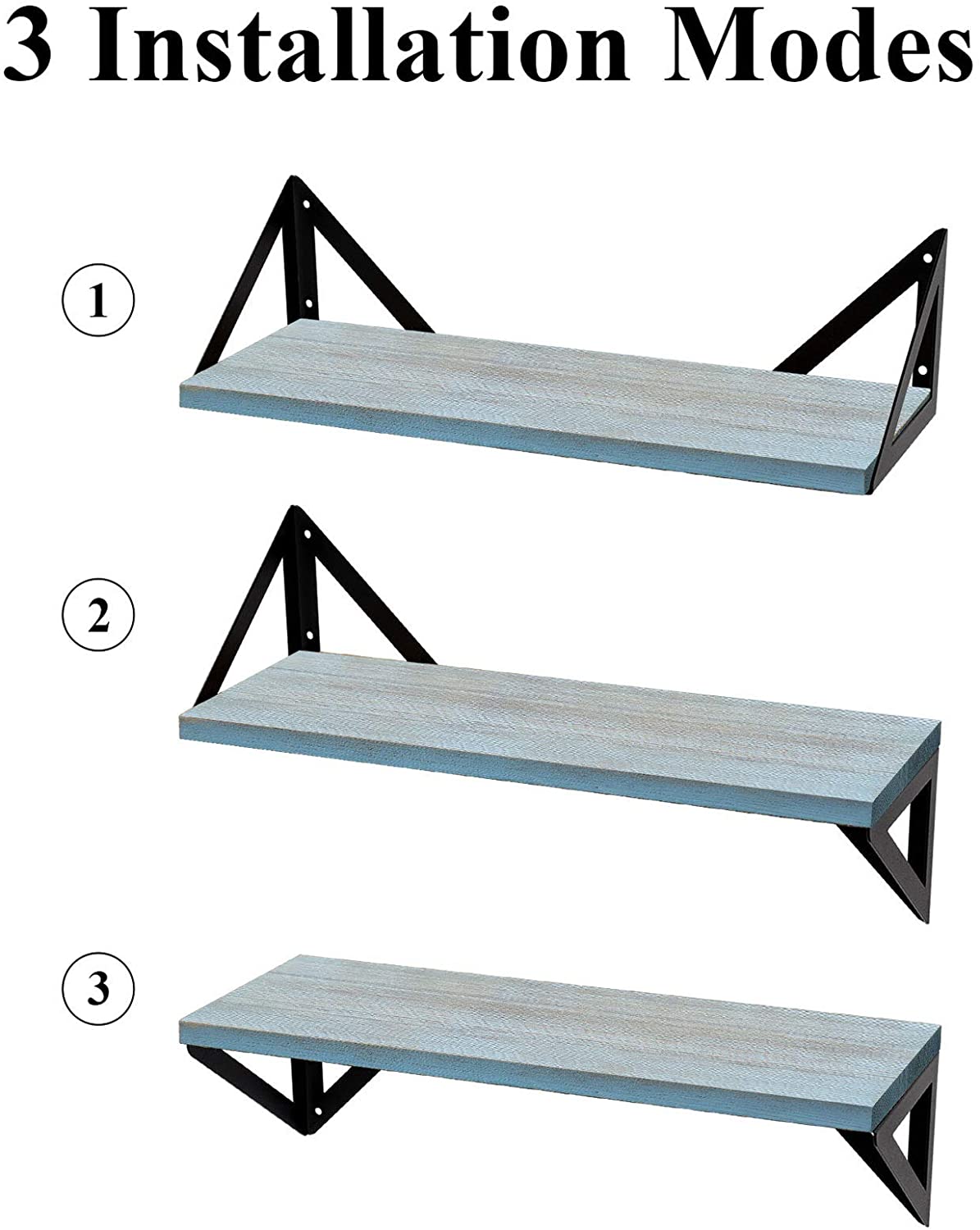 Wall Shelves Set of 3 for Bedroom, Bathroom, Living Room, Kitchen, Dual Purpose Weight Bearing Shelves for Cats, Pictures, Towels, Accessories