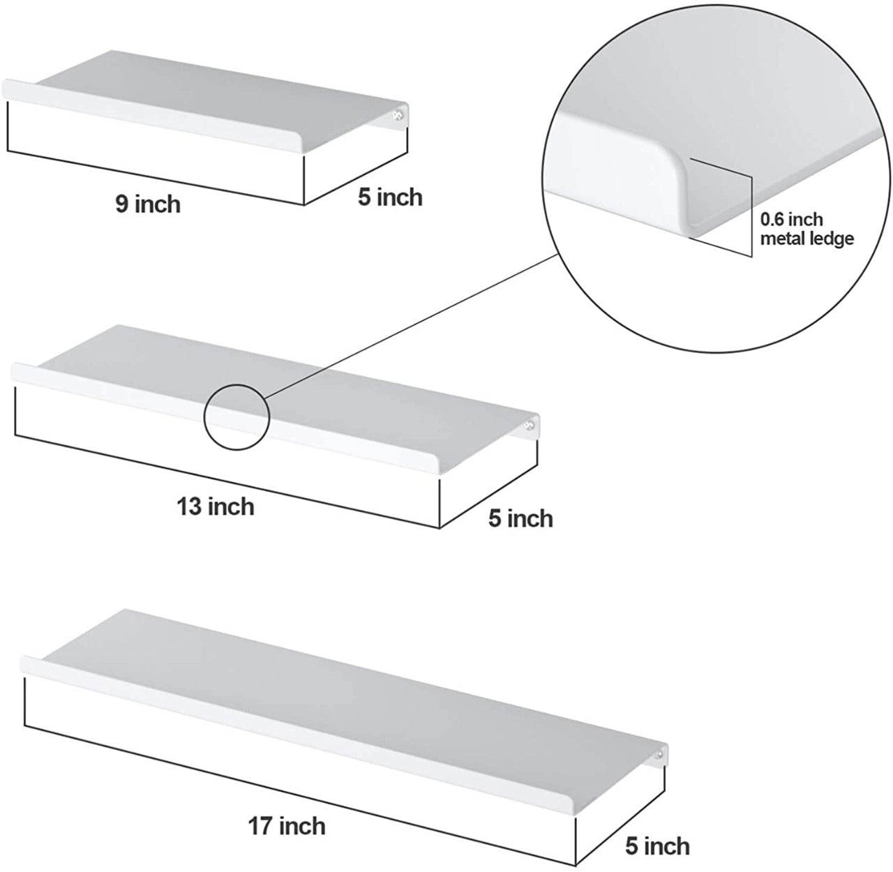 Wall Shelves Shelves for Living Room, Bathroom, Kitchen, Office and More White
