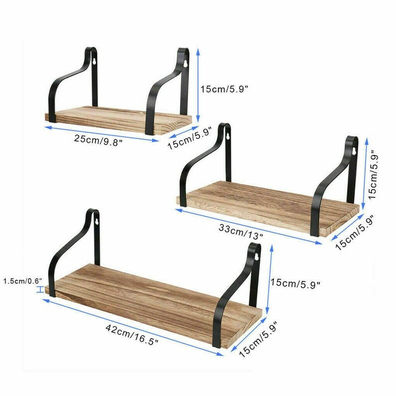 Wall Shelves Shelves with Removable Towel Holder, Storage Shelves Rustic Wood Wall Shelves for Kitchen