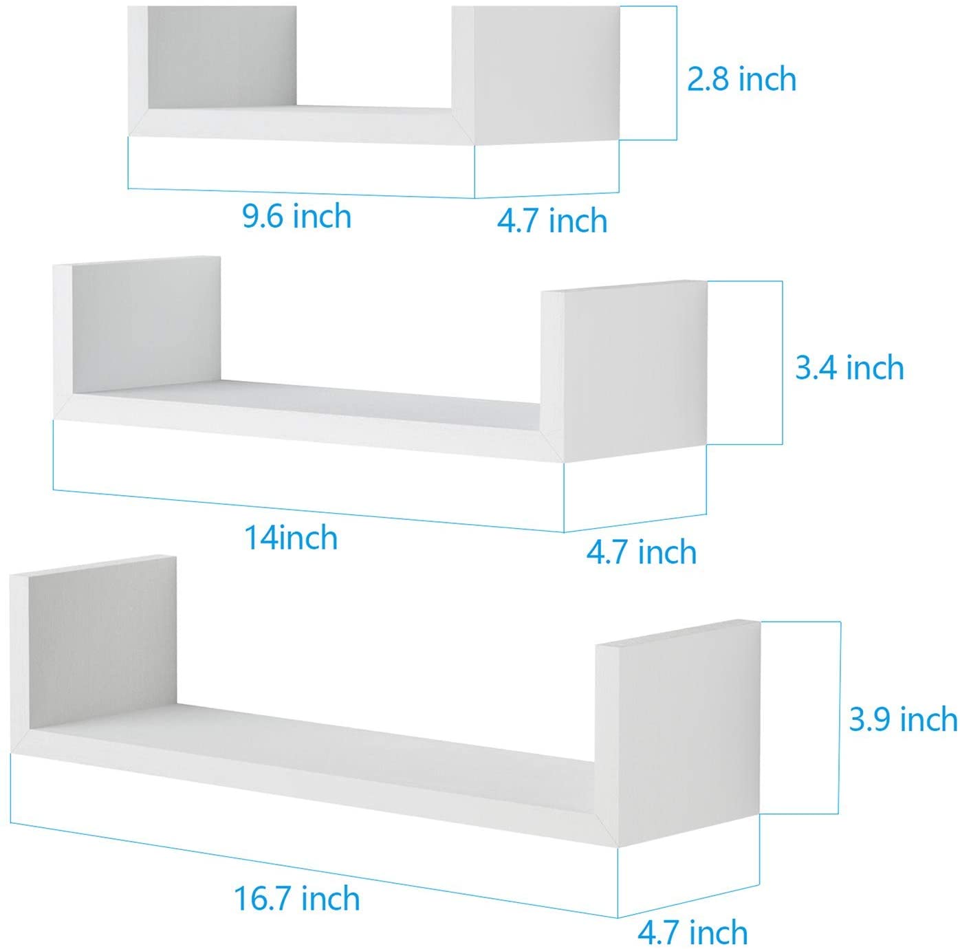 Wall Shelves Solid Wood Wall Shelves, White