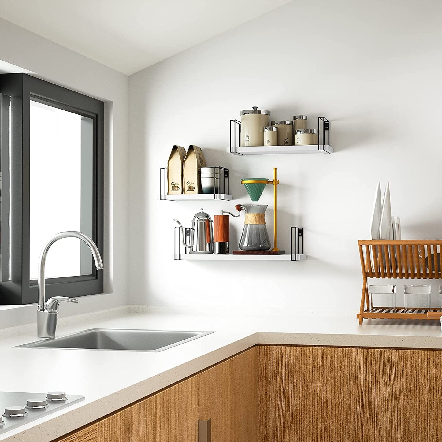 Wall Shelves: Storage Shelves for Bedroom, Living Room, Kitchen, Bathroom, White