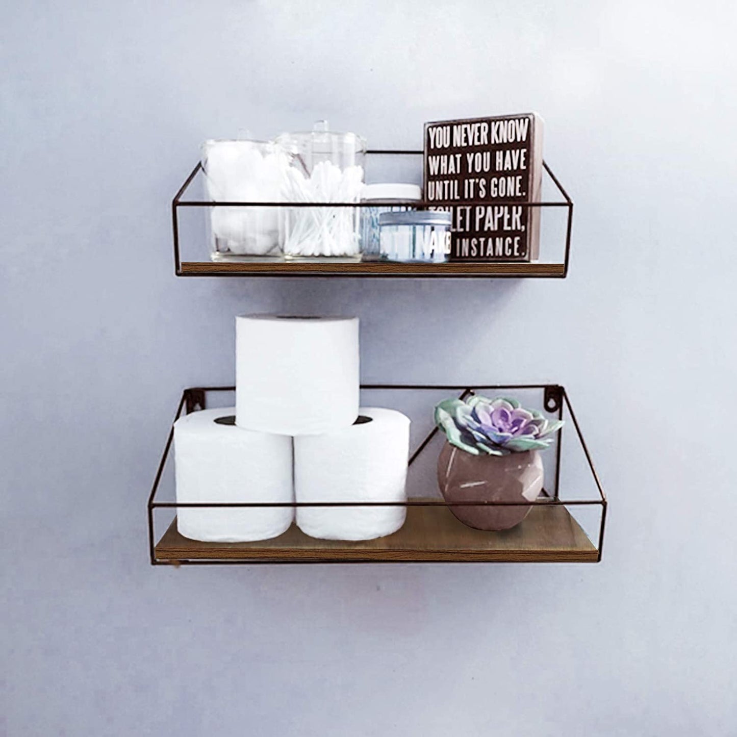 Wall Shelves Storage for Kitchen Living Room Bathroom, Set of 2