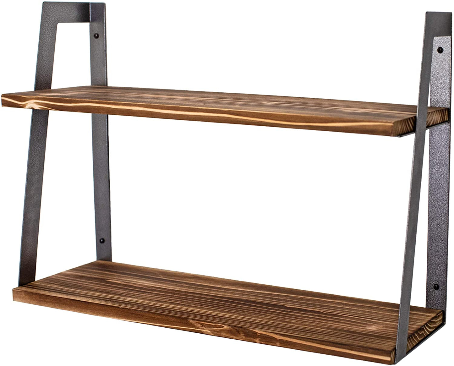 Wall Shelves Wood Shelf for Display, Books, Storage & Decor - for Bathroom, Office, Living Room, Bedroom, Laundry, Kitchen (Antiqued Silver)