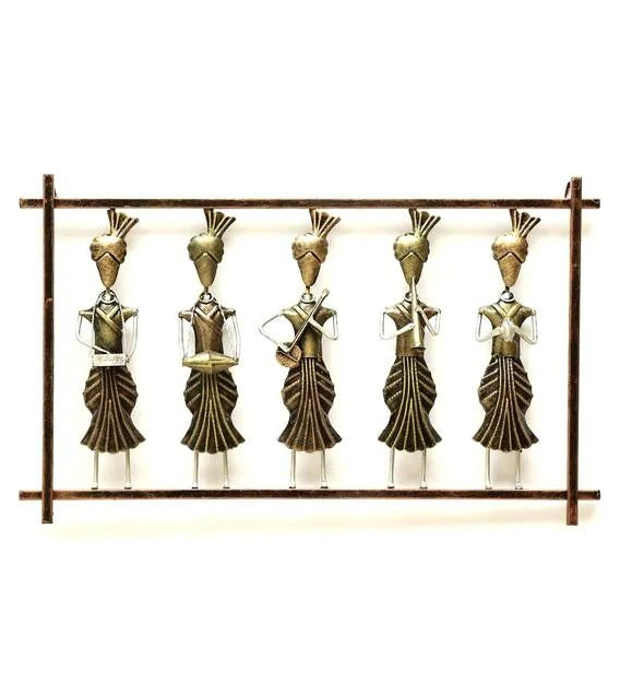 Wall art : Iron Musician Doll Wall Art In Copper