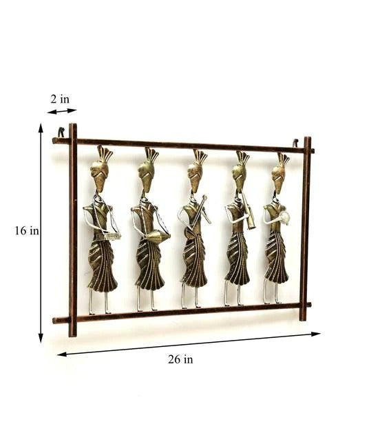 Wall art : Iron Musician Doll Wall Art In Copper