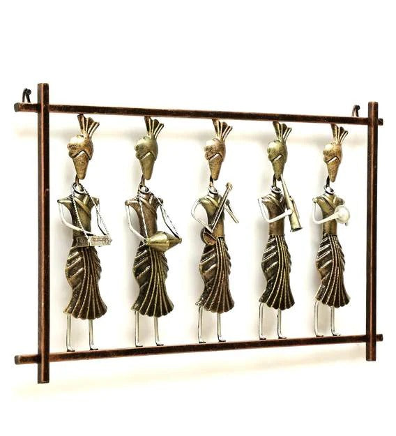 Wall art : Iron Musician Doll Wall Art In Copper