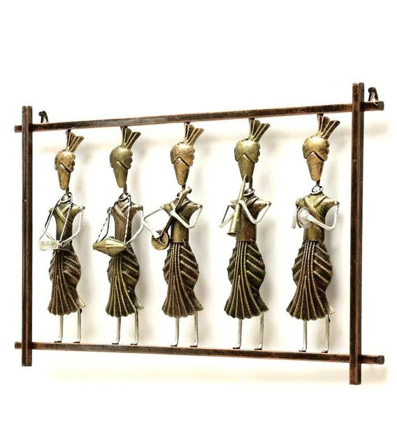 Wall art : Iron Musician Doll Wall Art In Copper