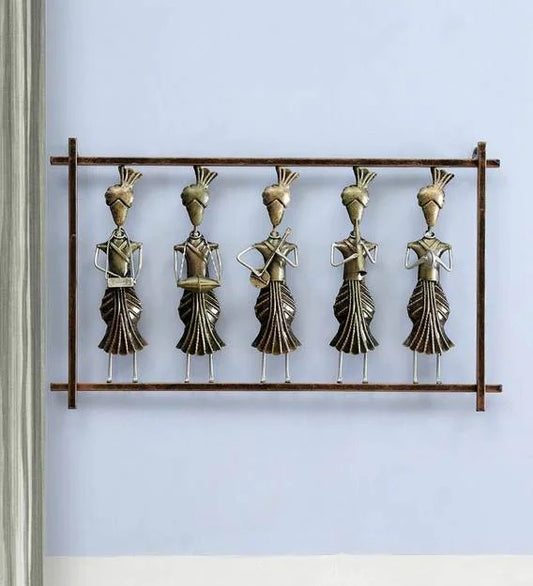 Wall art : Iron Musician Doll Wall Art In Copper
