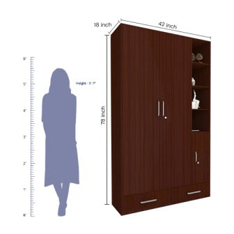 Wardrobe : 2 Door Wardrobe (In Chisel Finish)