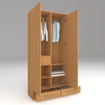 Wardrobe : 2 Door Wardrobe (In Triscuit Finish)