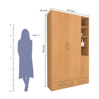 Wardrobe : 2 Door Wardrobe (In Triscuit Finish)