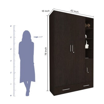 Wardrobe 2 Door Wardrobe  (In Wenge Finish)