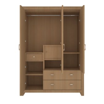 Wardrobe 4 Door Wardrobe (In Khaya Mahogny)