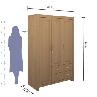 Wardrobe 4 Door Wardrobe (In Khaya Mahogny)