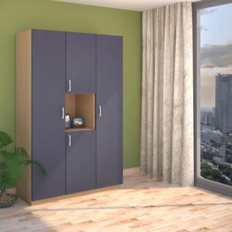 Wardrobe : 3 Door Wardrobe (In Elegant Grey)