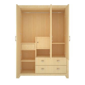 Wardrobe : 3 Door Wardrobe (In Fusion Maple)