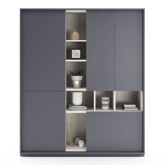 Wardrobe : 3 Door Wardrobe (In Solid Grey)