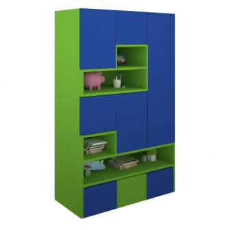 Wardrobe : 3 Door Wardrobe (In Grassy Lush)