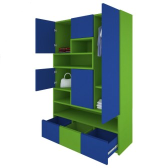 Wardrobe : 3 Door Wardrobe (In Grassy Lush)