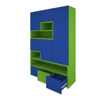 Wardrobe : 3 Door Wardrobe (In Grassy Lush)