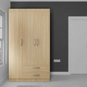 Wardrobe : 3 Door Wardrobe (In Maple Finish)