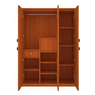 Wardrobe : 3 Door Wardrobe (In Oxford Cherry)