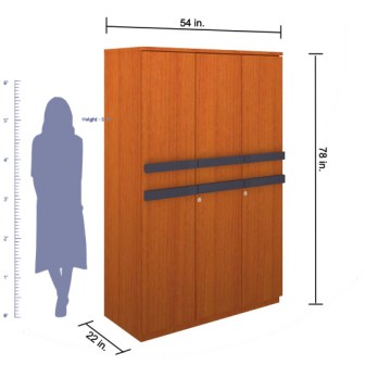 Wardrobe : 3 Door Wardrobe (In Oxford Cherry)