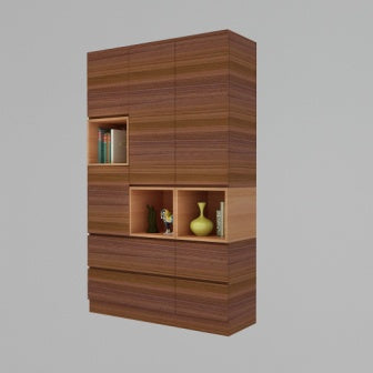 Wardrobe 3 Door Wardrobe (In Planked Walnut Finish)