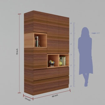 Wardrobe 3 Door Wardrobe (In Planked Walnut Finish)