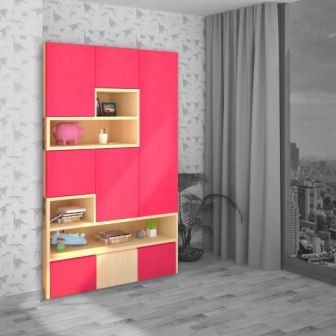Wardrobe : 3 Door Wardrobe (In Rose & Maple Fusion)