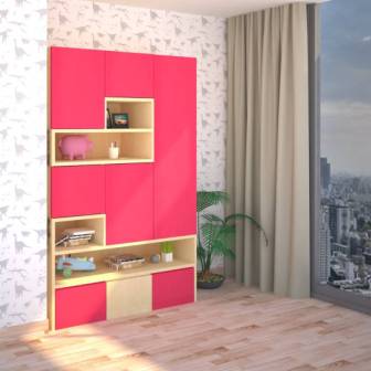 Wardrobe : 3 Door Wardrobe (In Rose & Maple Fusion)